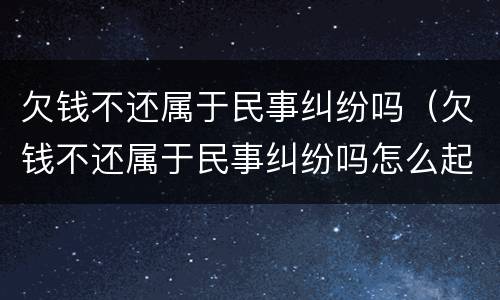 欠钱不还属于民事纠纷吗（欠钱不还属于民事纠纷吗怎么起诉）