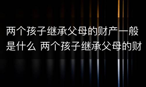 两个孩子继承父母的财产一般是什么 两个孩子继承父母的财产一般是什么意思