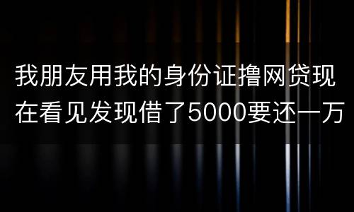 我朋友用我的身份证撸网贷现在看见发现借了5000要还一万多无力偿还怎么办