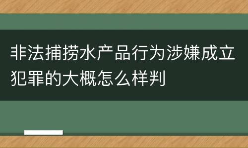 非法捕捞水产品行为涉嫌成立犯罪的大概怎么样判