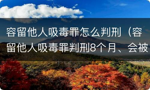 容留他人吸毒罪怎么判刑（容留他人吸毒罪判刑8个月、会被提前放出来吗）
