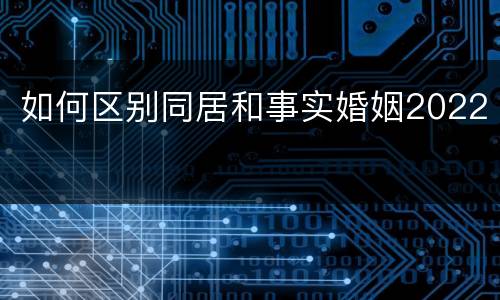 如何区别同居和事实婚姻2022