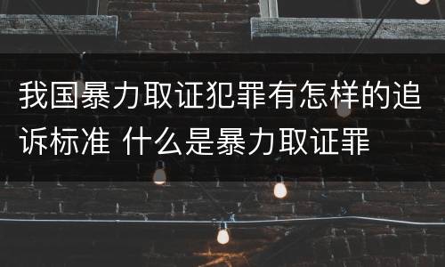 我国暴力取证犯罪有怎样的追诉标准 什么是暴力取证罪