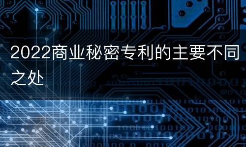 2022商业秘密专利的主要不同之处