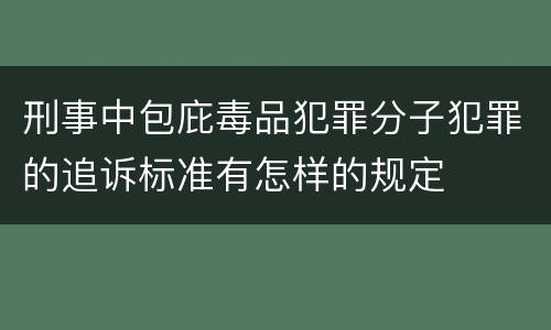 刑事中包庇毒品犯罪分子犯罪的追诉标准有怎样的规定
