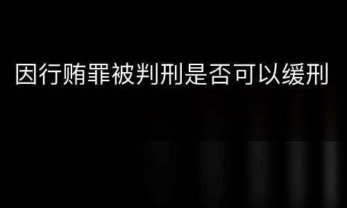 因行贿罪被判刑是否可以缓刑