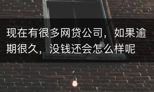 现在有很多网贷公司，如果逾期很久，没钱还会怎么样呢