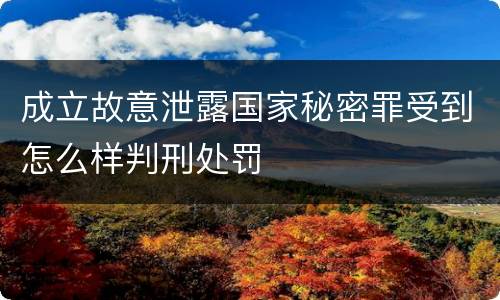 成立故意泄露国家秘密罪受到怎么样判刑处罚