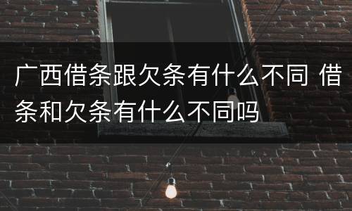 广西借条跟欠条有什么不同 借条和欠条有什么不同吗