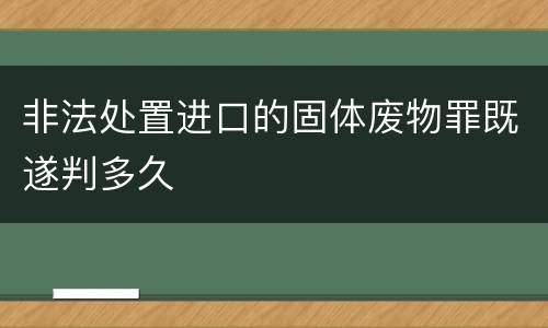 非法处置进口的固体废物罪既遂判多久