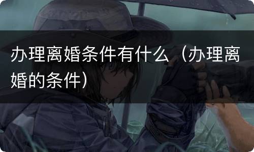 办理离婚条件有什么（办理离婚的条件）