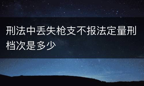 刑法中丢失枪支不报法定量刑档次是多少