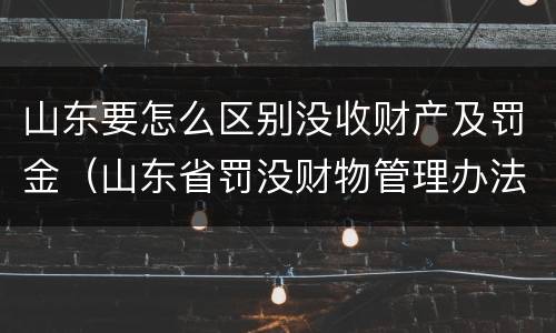 山东要怎么区别没收财产及罚金（山东省罚没财物管理办法）
