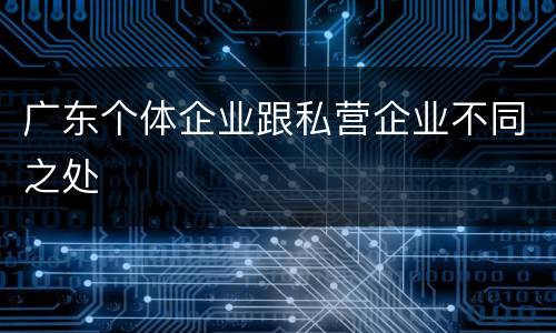 广东个体企业跟私营企业不同之处