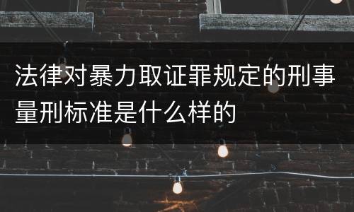 法律对暴力取证罪规定的刑事量刑标准是什么样的