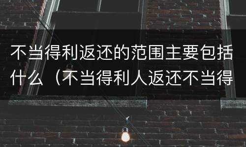 不当得利返还的范围主要包括什么（不当得利人返还不当得利包括原物和孳息）
