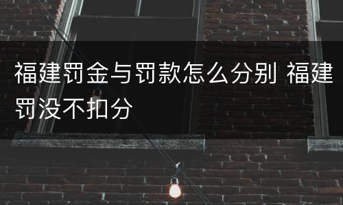 福建罚金与罚款怎么分别 福建罚没不扣分