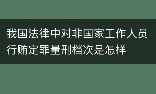 我国法律中对非国家工作人员行贿定罪量刑档次是怎样