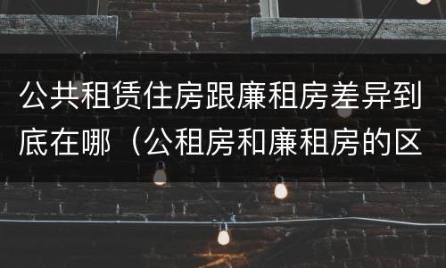 公共租赁住房跟廉租房差异到底在哪（公租房和廉租房的区别租金）
