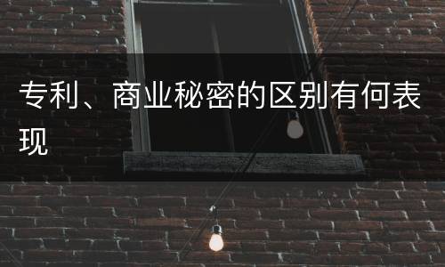 专利、商业秘密的区别有何表现
