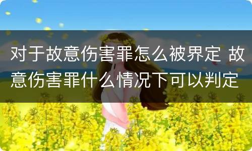 对于故意伤害罪怎么被界定 故意伤害罪什么情况下可以判定