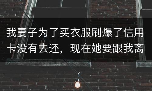 我妻子为了买衣服刷爆了信用卡没有去还，现在她要跟我离婚，请问离婚债务怎么分
