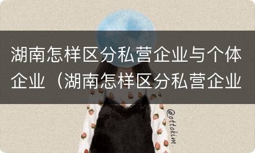湖南怎样区分私营企业与个体企业（湖南怎样区分私营企业与个体企业的区别）