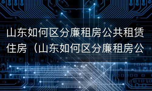 山东如何区分廉租房公共租赁住房（山东如何区分廉租房公共租赁住房和住宅）