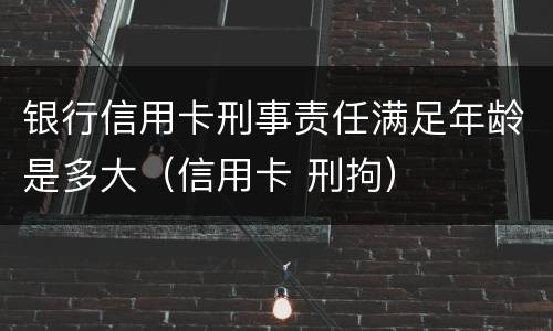 银行信用卡刑事责任满足年龄是多大（信用卡 刑拘）