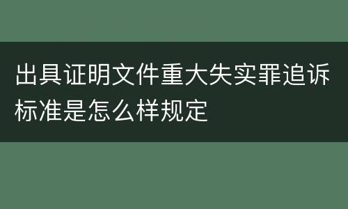 出具证明文件重大失实罪追诉标准是怎么样规定
