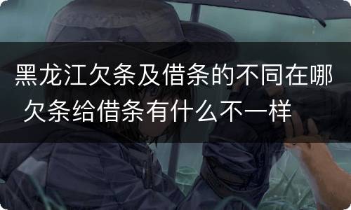 黑龙江欠条及借条的不同在哪 欠条给借条有什么不一样