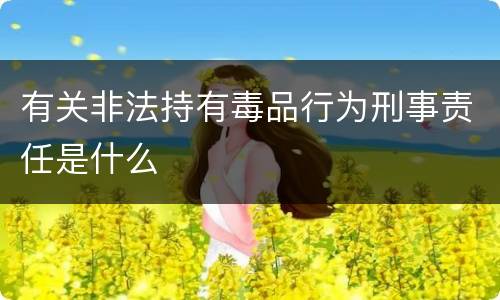 有关非法持有毒品行为刑事责任是什么