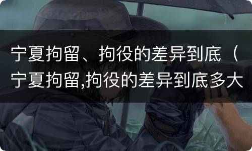 宁夏拘留、拘役的差异到底（宁夏拘留,拘役的差异到底多大）
