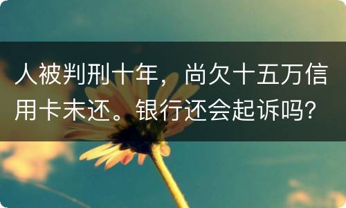 人被判刑十年，尚欠十五万信用卡末还。银行还会起诉吗？怎么处理