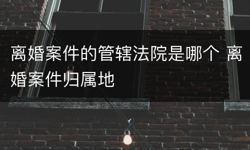 离婚案件的管辖法院是哪个 离婚案件归属地