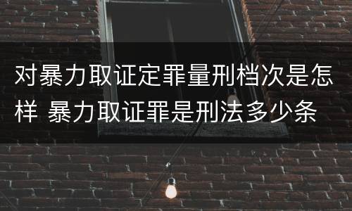 对暴力取证定罪量刑档次是怎样 暴力取证罪是刑法多少条