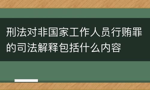 刑法对非国家工作人员行贿罪的司法解释包括什么内容