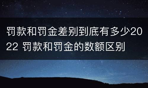 罚款和罚金差别到底有多少2022 罚款和罚金的数额区别