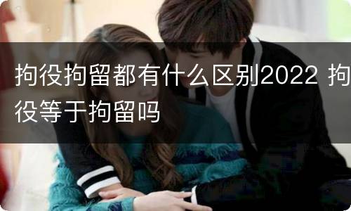 拘役拘留都有什么区别2022 拘役等于拘留吗