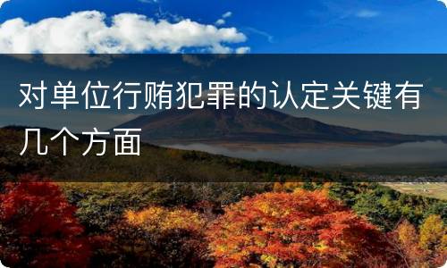 对单位行贿犯罪的认定关键有几个方面