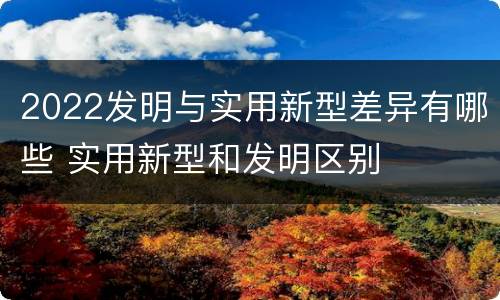 2022发明与实用新型差异有哪些 实用新型和发明区别