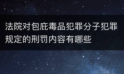 法院对包庇毒品犯罪分子犯罪规定的刑罚内容有哪些