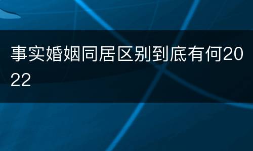 事实婚姻同居区别到底有何2022
