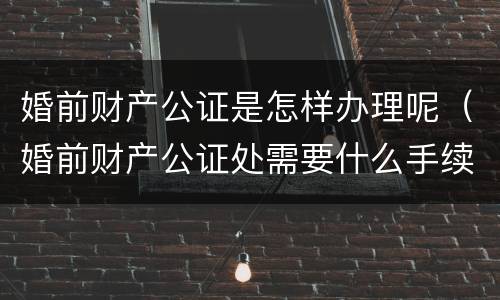 婚前财产公证是怎样办理呢（婚前财产公证处需要什么手续）