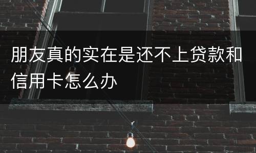 朋友真的实在是还不上贷款和信用卡怎么办