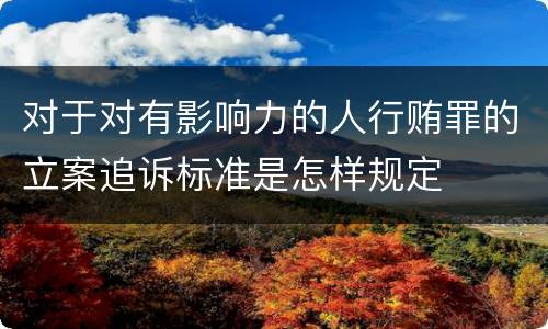 对于对有影响力的人行贿罪的立案追诉标准是怎样规定