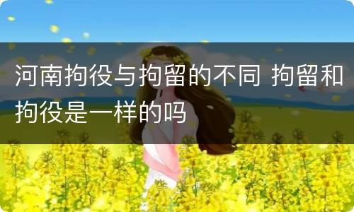 河南拘役与拘留的不同 拘留和拘役是一样的吗