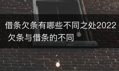 借条欠条有哪些不同之处2022 欠条与借条的不同