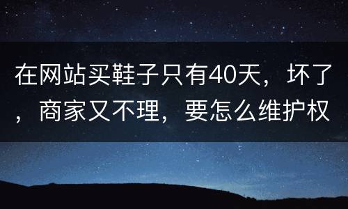 在网站买鞋子只有40天，坏了，商家又不理，要怎么维护权益