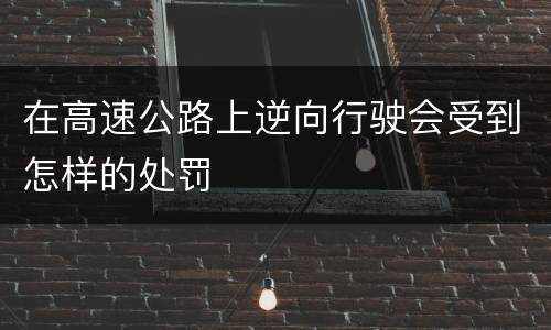 在高速公路上逆向行驶会受到怎样的处罚